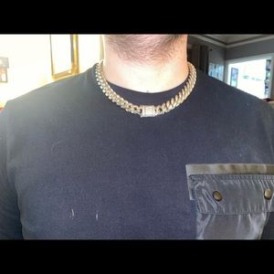 20 in Stainless Steel Cuban Link with Cubic Zirconia.